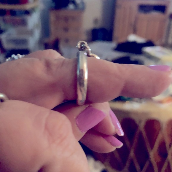 Sterling dangle heart dog tag ring - Picture 3 of 4